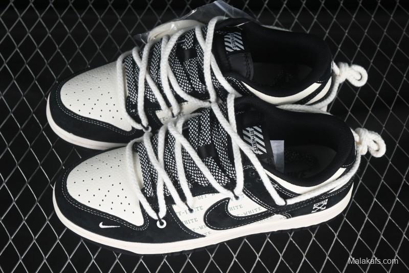 Nike SB Dunk Low Off White Collaboration Strap Anniversary Edition Custom Low-Top Casual Skate Shoes - YX5066-226