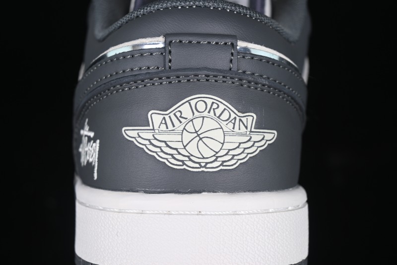 Nike Air Jordan 1 Low Stussy Collaboration - Signal Black Retro Basketball Shoes - XX3318-966