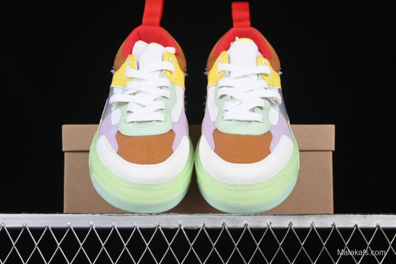 Christian Louboutin Funnyto Flat French Luxury Brand Green Color Block Low Top Sneakers - X.D4