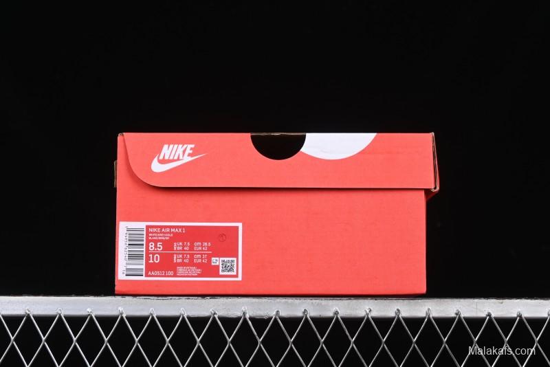 Nike Air Max 1 Retro Running Shoes with Half-Sole Air Cushion - AA0512-100