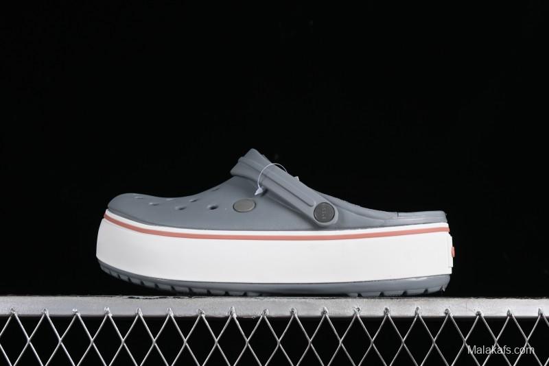 Crocs Crocband Platform Rainbow Comfortable Thick-Soled Clog Sandals - B.D4
