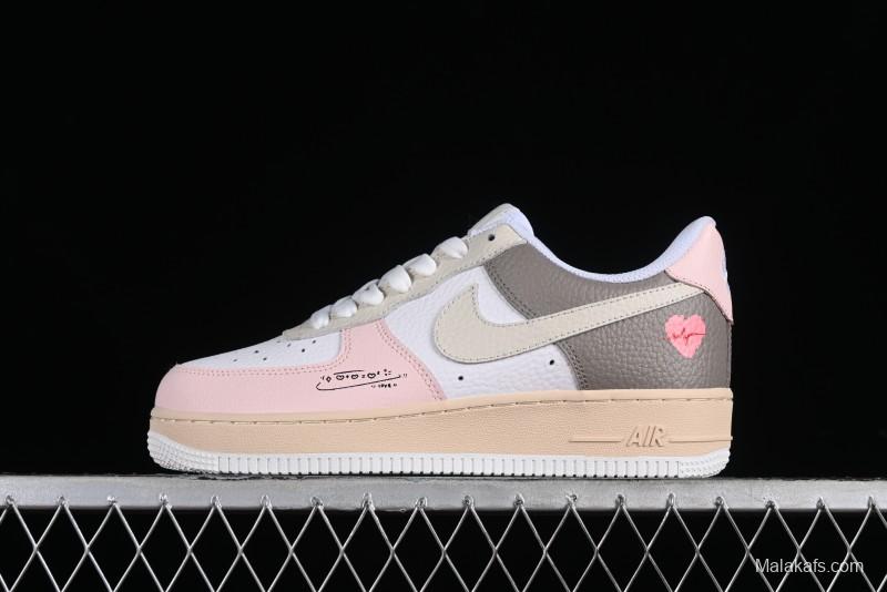 Nike Air Force 1 '07 Low Valentine's Day Limited Edition EKG Heartbeat Double Heart Design Casual Sneakers - TY0301-222