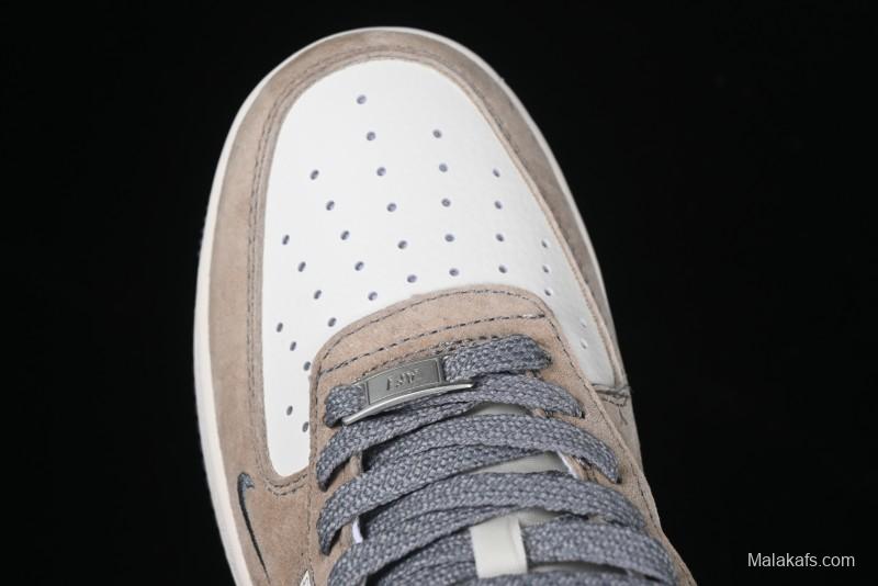 Nike Air Force 1 '07 Low Stussy Collaboration - Lambskin Brown Low-Top Casual Sneakers - XZ6188-888