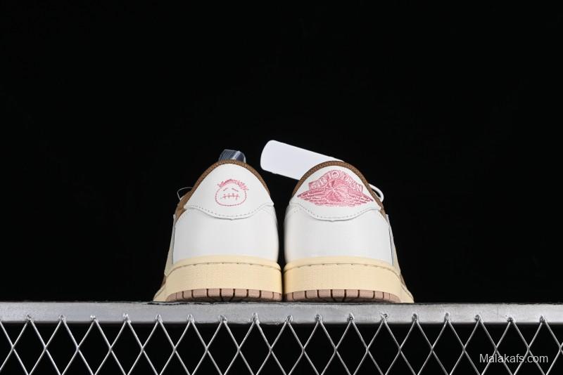 Nike Travis Scott x Air Jordan 1 Low OG AJ1 Reverse Swoosh Sneakers - DM7866-106
