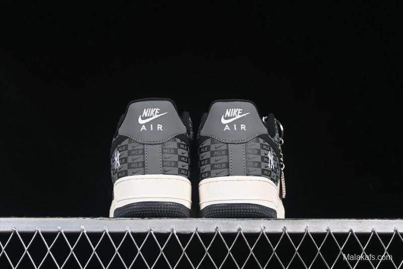 Nike Air Force 1 '07 Low MLB Collaboration Dark Checkered Beige Low-Top Casual Sneakers - DF0188-038