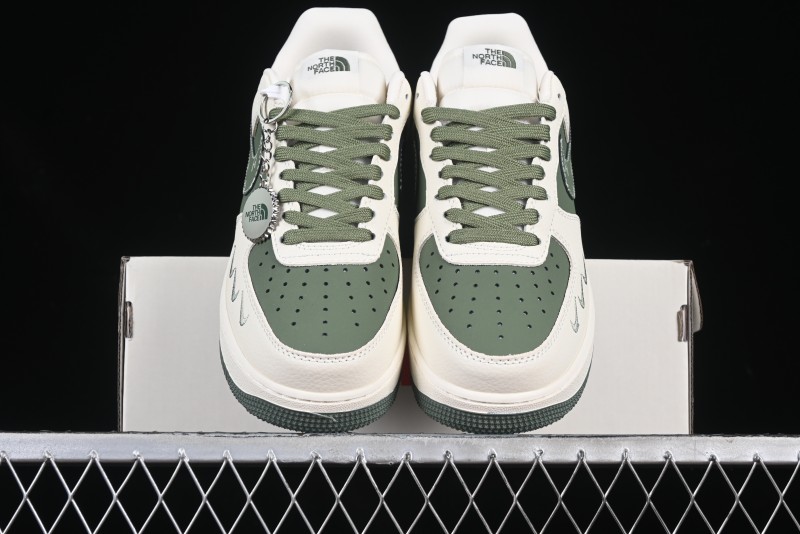 Nike Air Force 1 '07 Low The North Face Collaboration Beige Green Mini Swoosh Casual Sneakers - KK1988-043