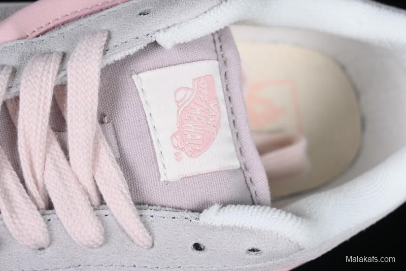 Vans Knu Skool Low-Top Retro Casual Vulcanized Sneakers in Off-White Pink - VN0009QPNK