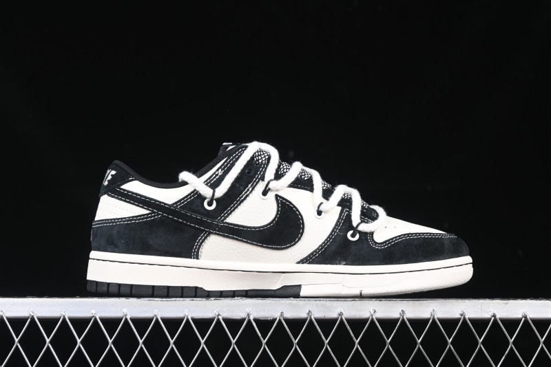 Nike SB Dunk Low The North Face x Supreme Anniversary Edition Customized Lace-Up Black White Black Swoosh Casual Skate Shoes - YX5066-227