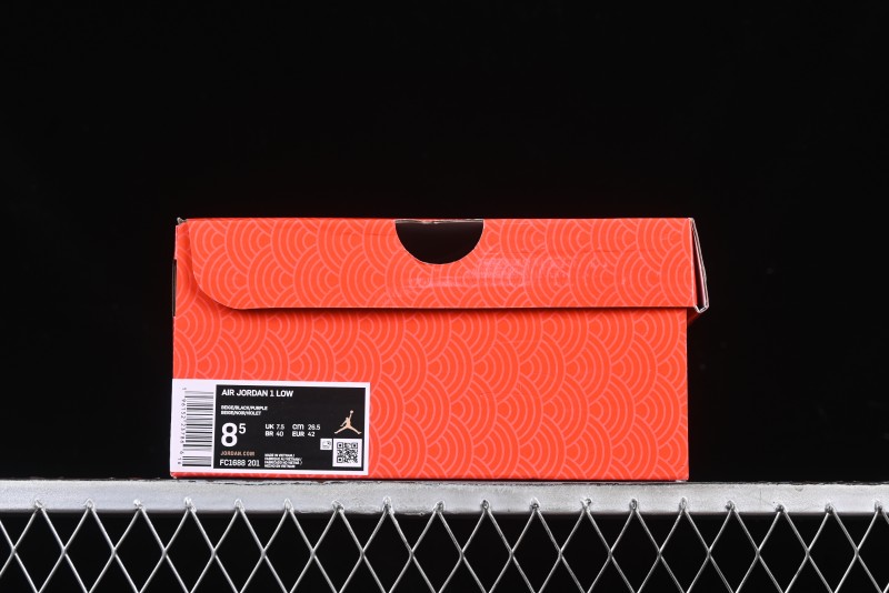 Nike Air Jordan 1 Low AJ1 Stussy Snake Year Limited Edition Purple Snake Grain High-End Custom Retro Basketball Shoes - FC1688-201