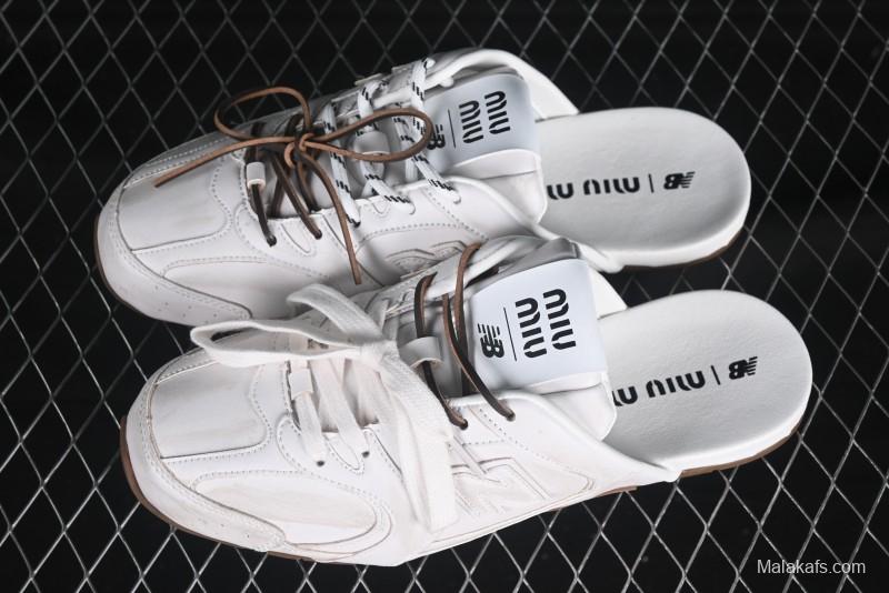 Miu Miu x New Balance 530 Deconstructed Low-Top Retro Sneakers with Dual Lace Design - AJD4