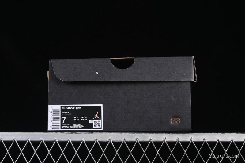 Nike Air Jordan 1 Low AJ1 White Red Casual Sneakers - 553558-166