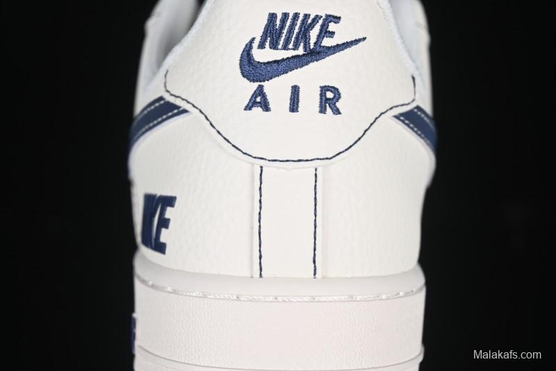 Nike Air Force 1 'Wave Swoosh' Edition – White & Navy**