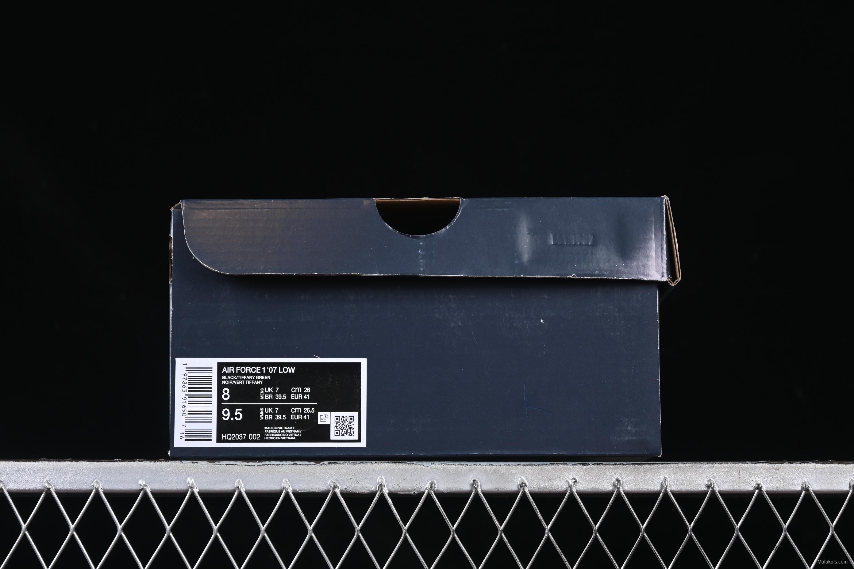 Nike Air Force 1 Low "Tiffany Blue" – Black & Aqua Classic