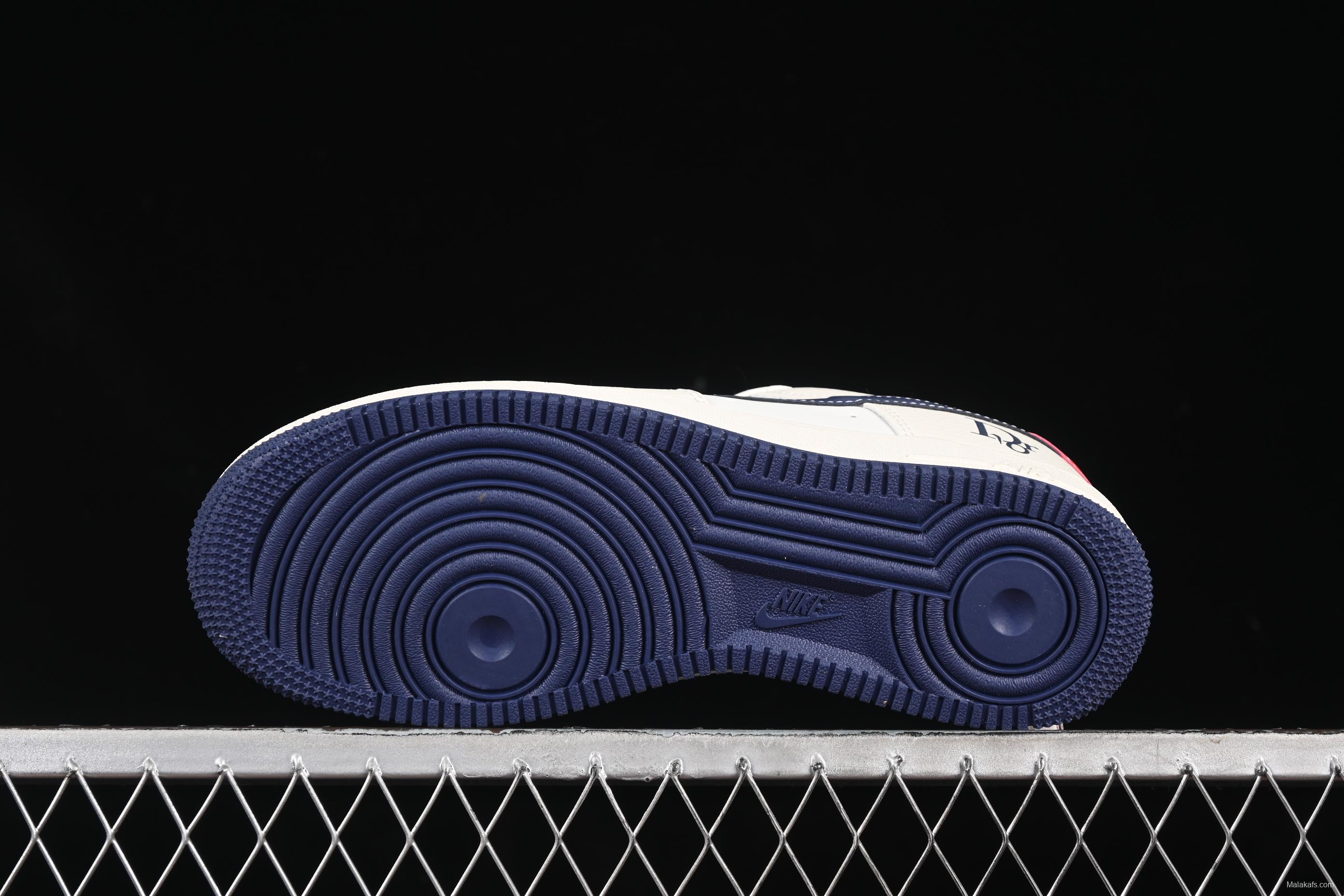 Nike Air Force 1'07 Low Dior Collaboration Navy Blue Red Sole Low-Top Casual Sneakers - KK1988-067