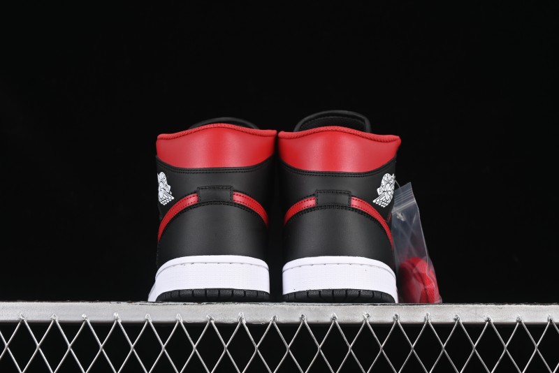 Nike Air Jordan 1 Mid AJ1 Black Red Mid-Top Casual Sneakers - DQ8426-067