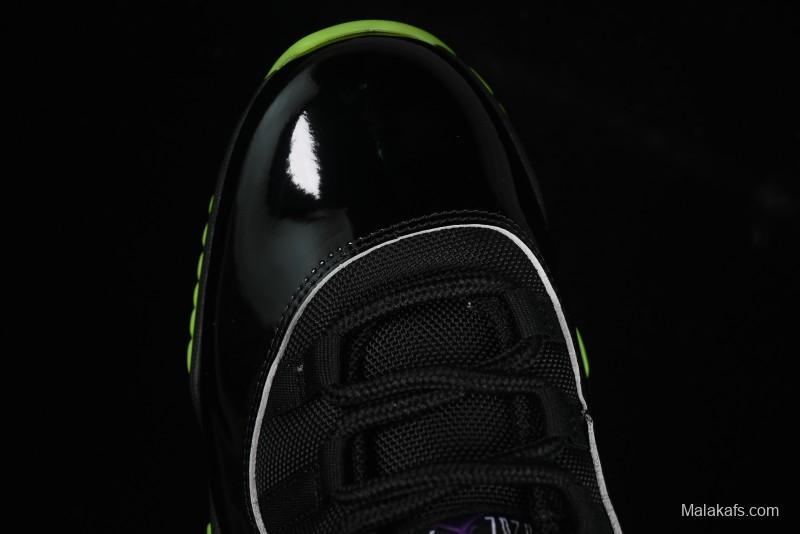 Nike Air Jordan 11 Retro CT8012-003 Basketball Shoes in Black & Guacamole Green