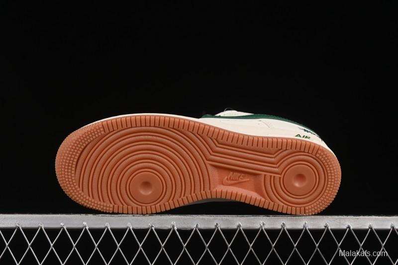 Nike Air Force 1 '07 Low Stussy Collaboration Green Swoosh Gum Sole Casual Sneakers - XX3168-138