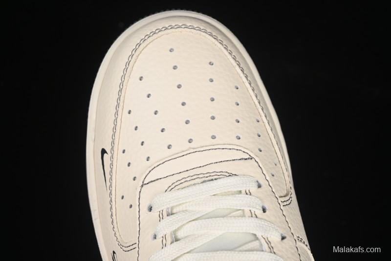 Nike Air Force 1 '07 Low Givenchy Collaboration Pattern Beige Grey Casual Sneakers - DF0188-057