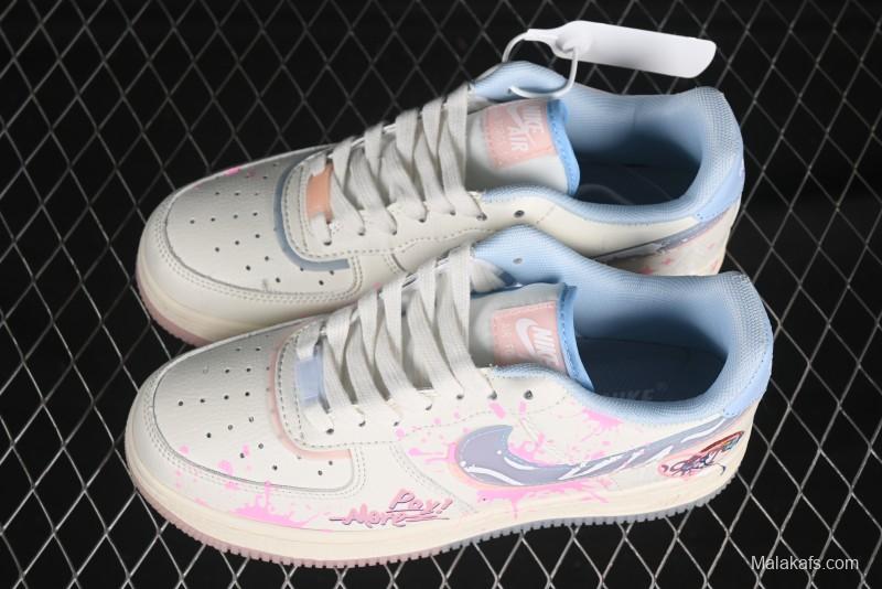 Nike Air Force 1'07 Low Pink and Blue Love Limited Edition Casual Sneakers - CW1574-058