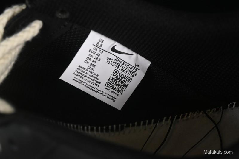 Nike Air Force 1 '07 Low Casual Sneakers in Black & White with Hemp Rope Detailing - ZH0316-073