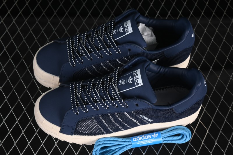 Adidas Clot x Superstar Shell Toe Casual Sneakers with Serrated Edge Design - IH3644
