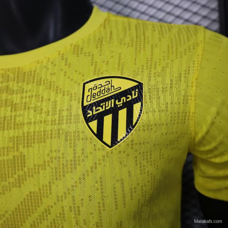 Player Version 25/26 Al-Ittihad Jeddah Yellow with Vertical Stripe Pattern Jersey