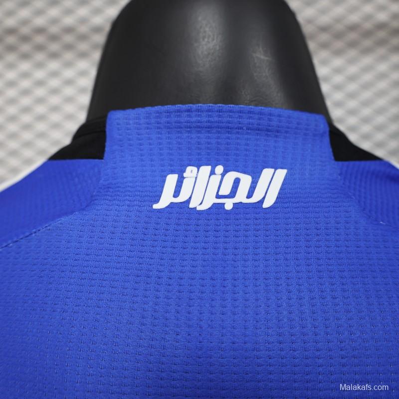 Player Version 2025 Algeria Blue with Arabic Sponsor Jersey