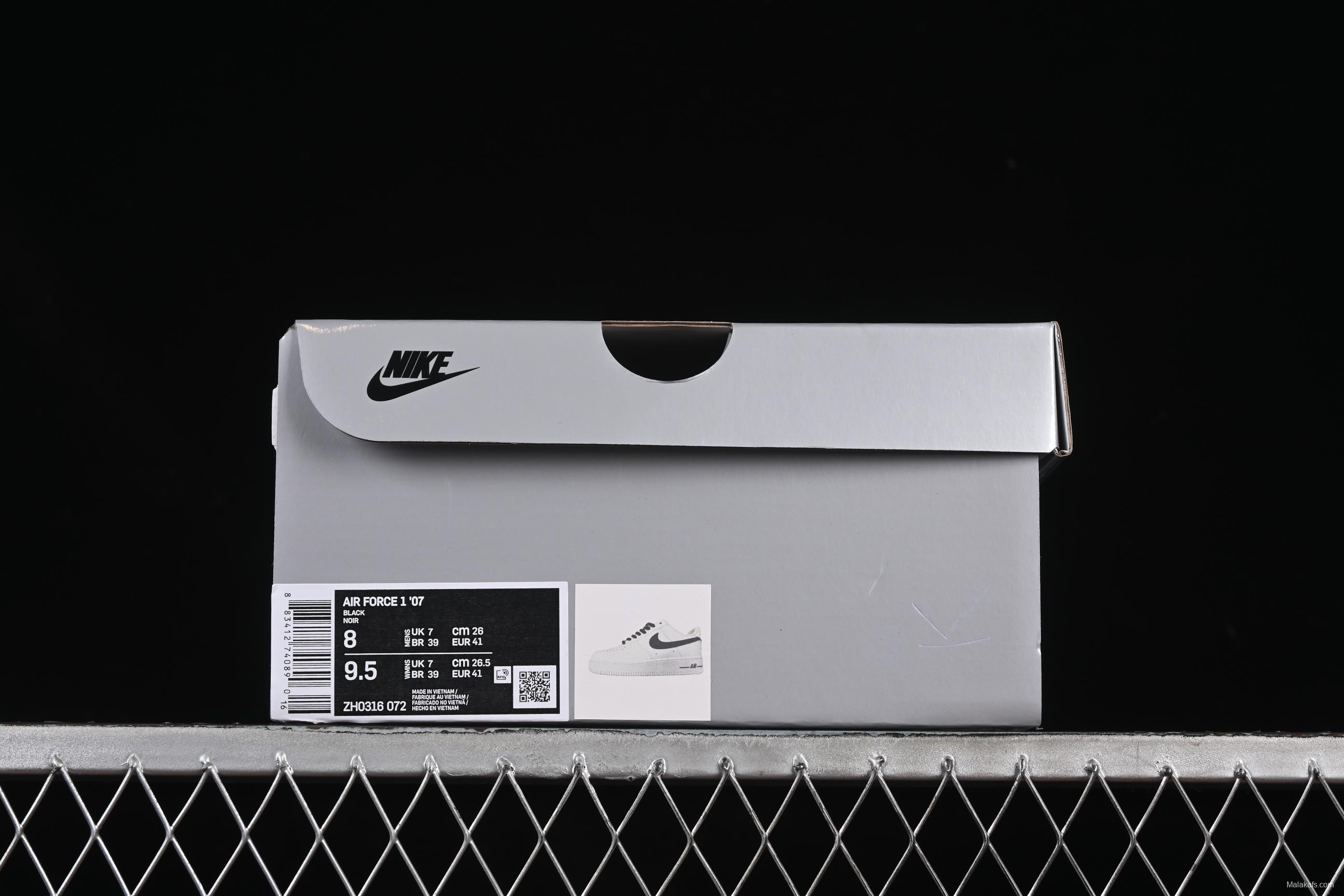 Nike Air Force 1 '07 Low White Black Hemp Casual Sneakers - ZH0316-072