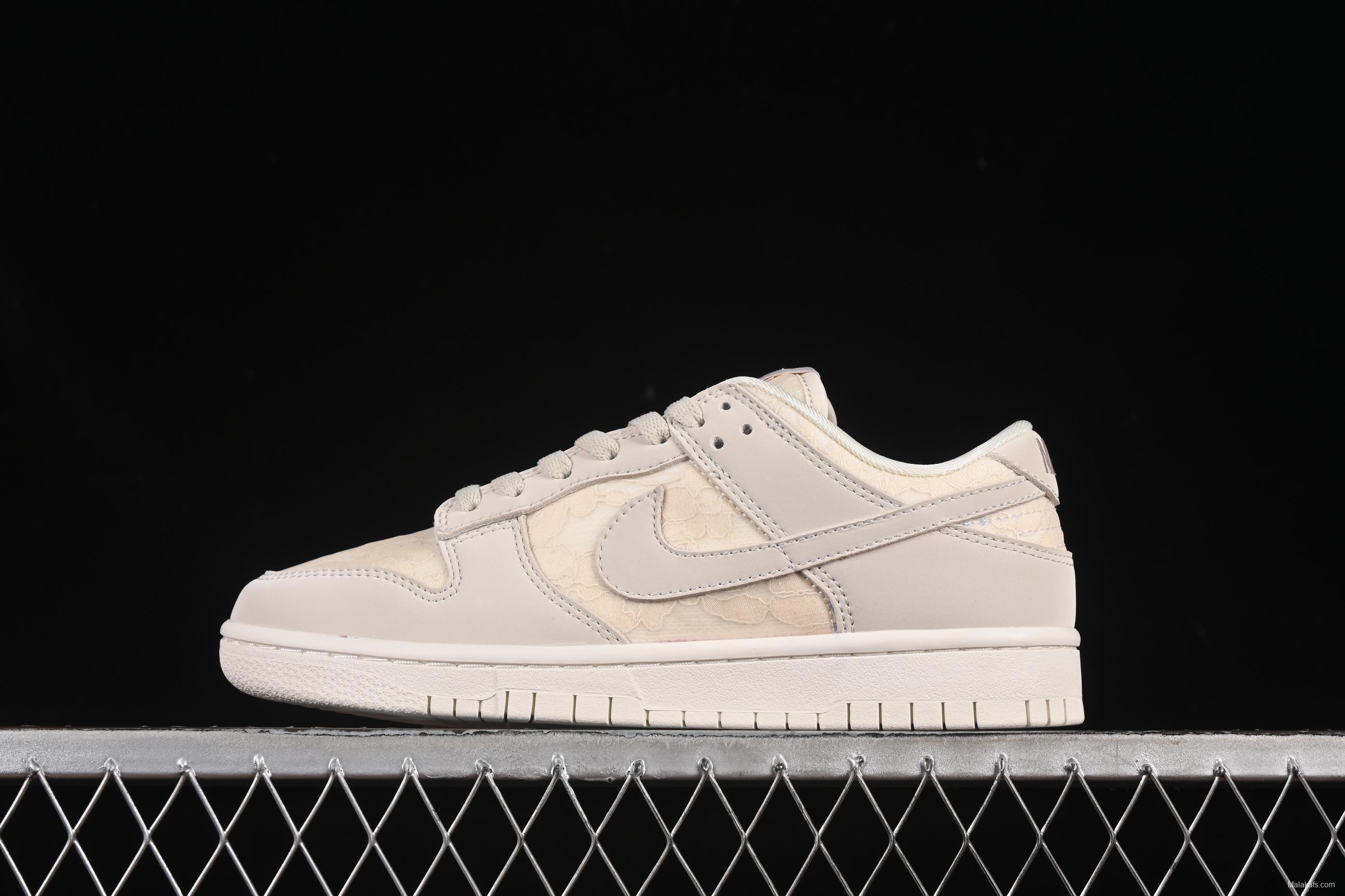 Nike SB Dunk Low Light Orewood Brown Lace Floral Skate Shoes - HJ5870-100