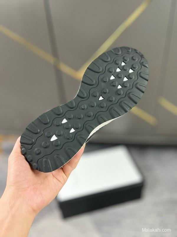 2024 Men Gucci black white fabric suede sneakers MJ00260