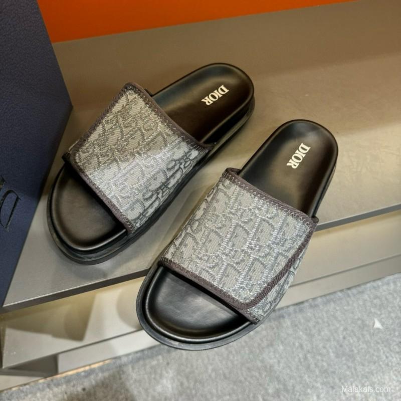 2024 Slippers Dior gray fabric Slippers MJ00180
