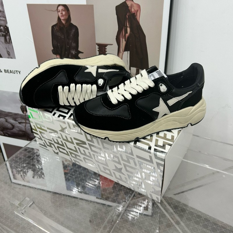 2024 Women GGDB Black White Leather Suede Sneakers