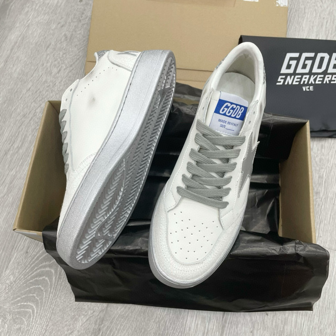 2024 Unisex GGDB White Grey Leather Sneakers MJ00260