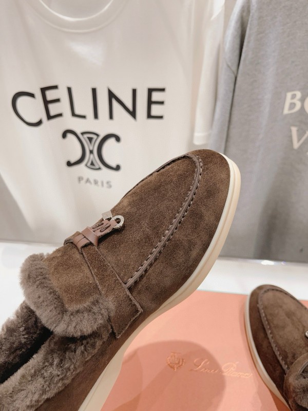 2024 Women Le Parmentier Brown Suede Shearling Loafer MJ00310