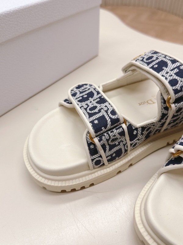 2025 Slippers Dior Blue White Canvas Slippers