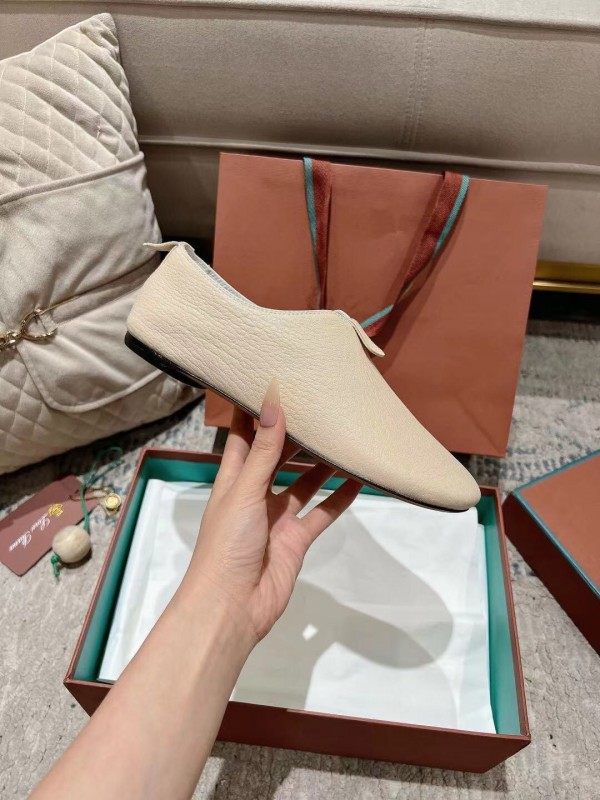 2025 Women LP Light Beige Leather Casual Shoes LY00300