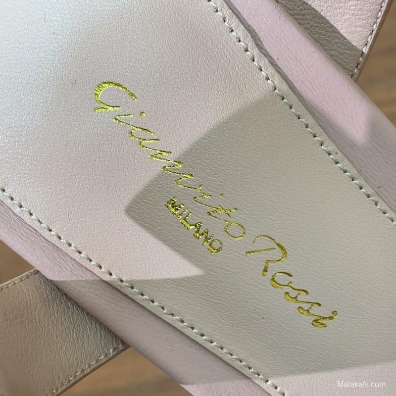 2025 Women Gianvito Rossi Light Pink Leather Platform Sandals