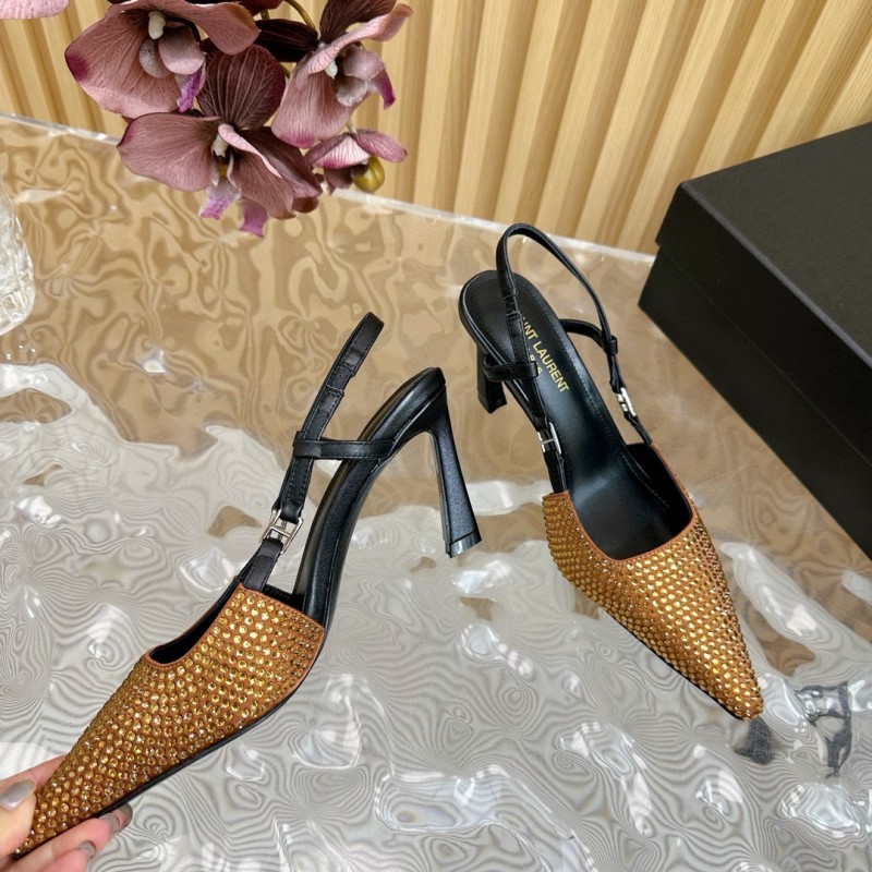 2024 Women Yves Saint Laurent Brown Leather High Heels