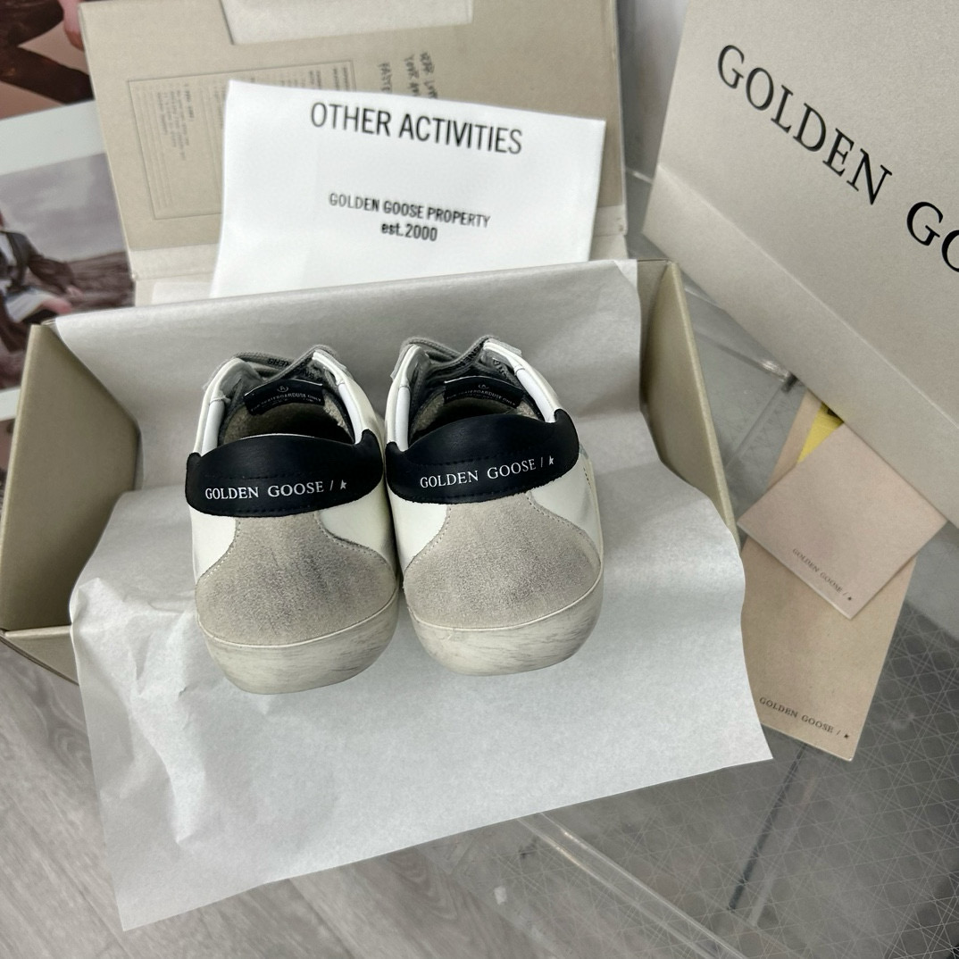 2025 Women GGDB White Black Glitter Leather Sneakers