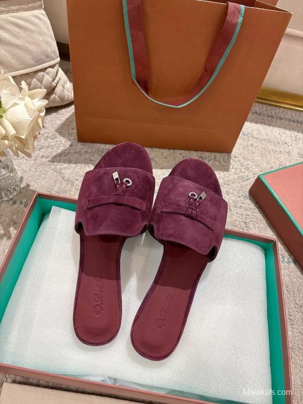 2025 Slippers LP Bloodred Suede Slippers