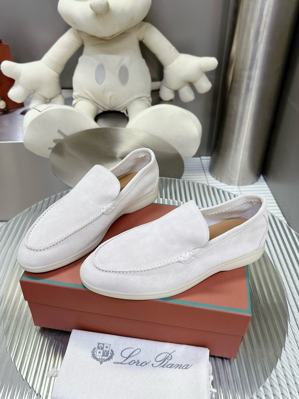2024 Unisex LP White Suede Loafers MJ00270