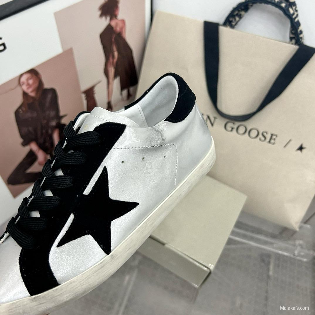 2025 Unisex GGDB White Black Leather Sneakers