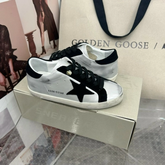 2025 Unisex GGDB White Black Leather Sneakers