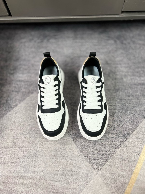 2024 Unisex Burberry Black White Leather Casual Shoes MJ00251