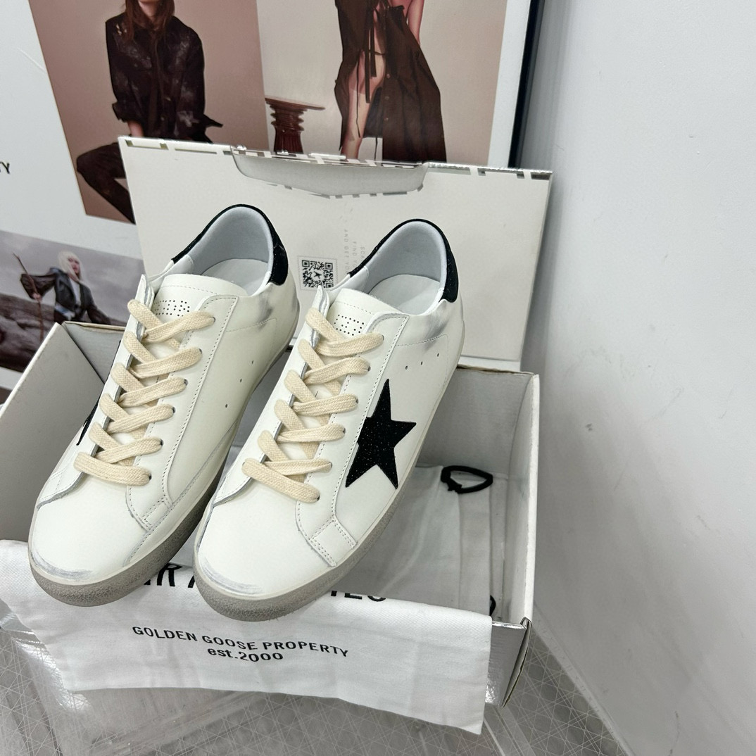 2025 Women GGDB White Black Leather Sneakers