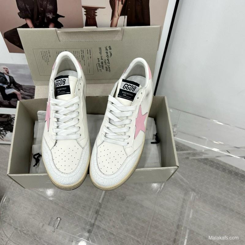 2024 Women GGDB White Pink Leather Sneakers MJ00260
