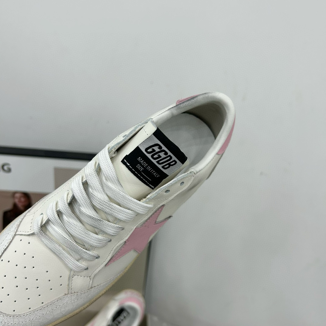 2024 Women GGDB White Pink Leather Sneakers MJ00260