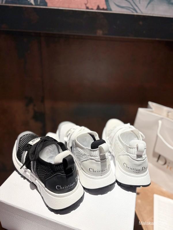 2025 Unisex Dior Black Grey Flyknit Sneakers LY00260