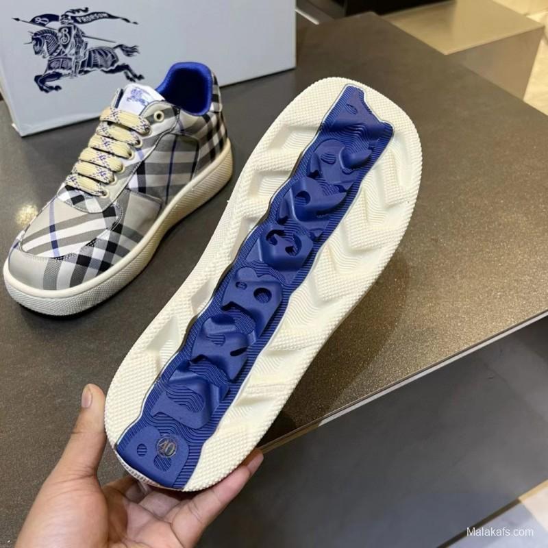 2024 Unisex Burberry Beige Black White Calf Leather Casual Shoes MJ00330