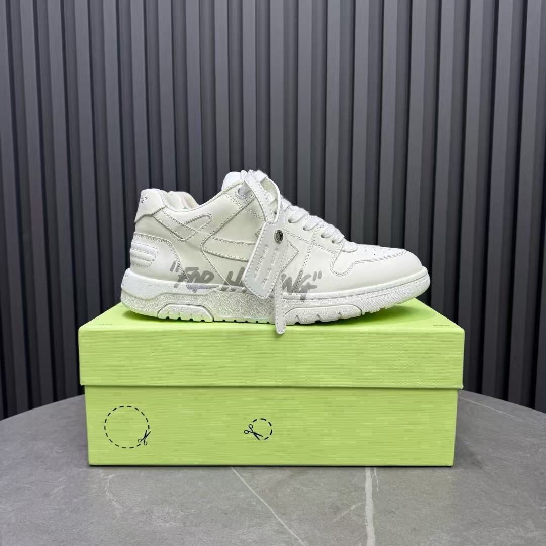 2025 Unisex Off-White White Leather Sneakers KFY00310